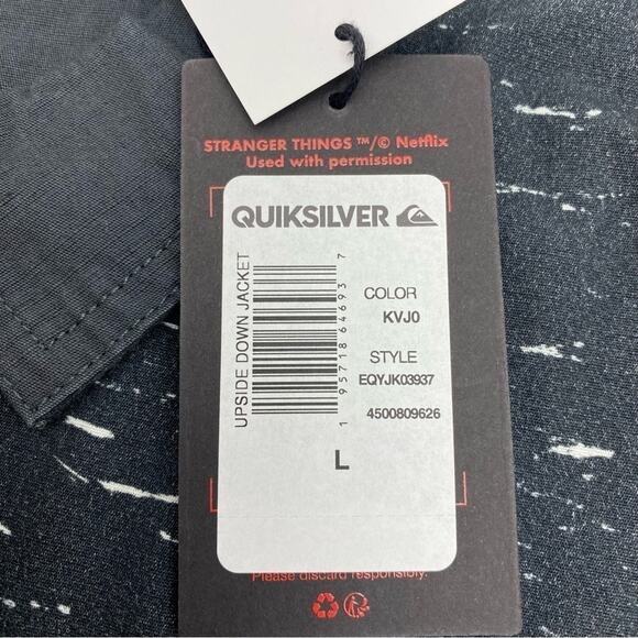 Quicksilver Netflix Stranger Things Jacket Sz L Mens New - Picture 10 of 15